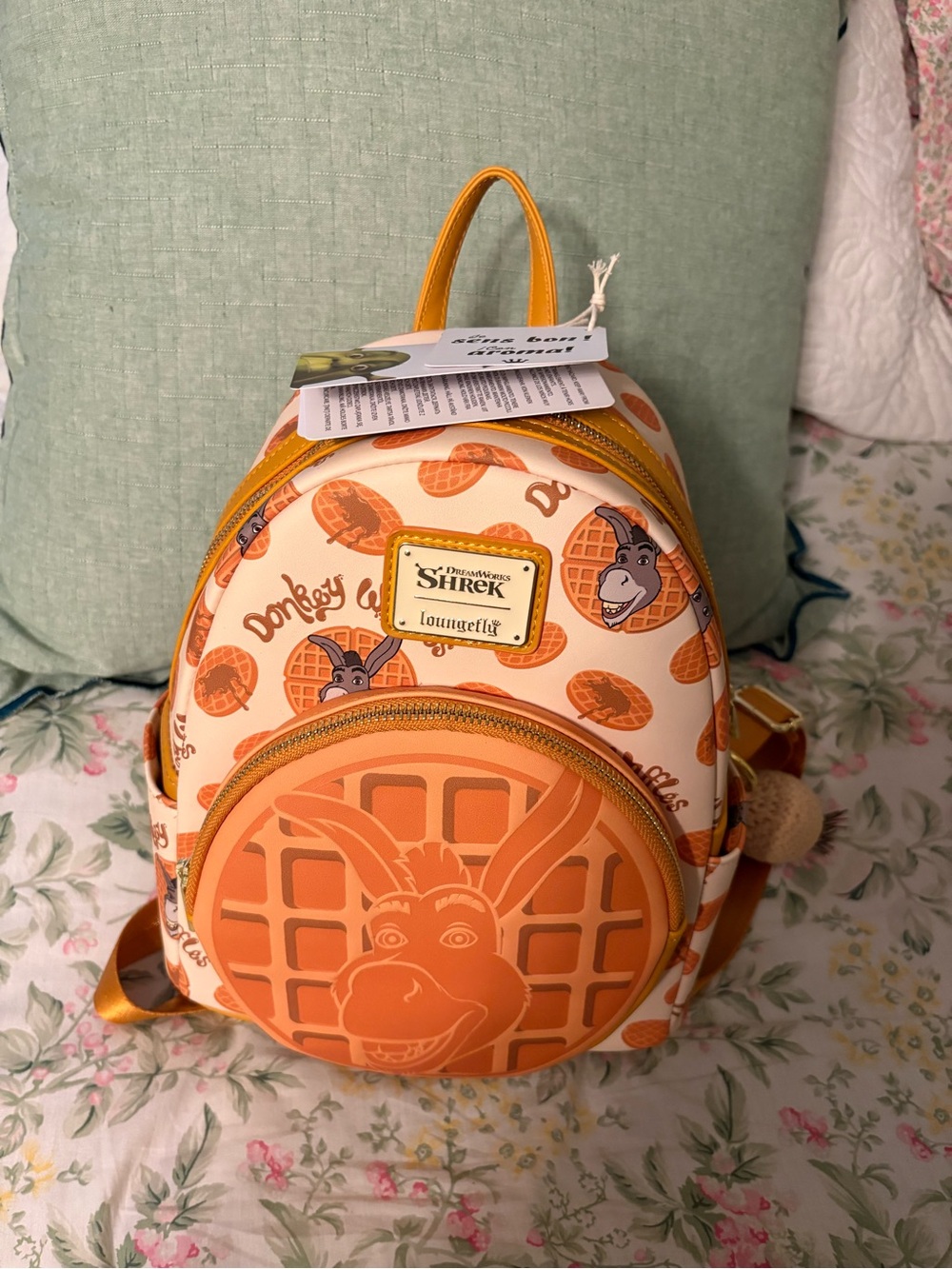 Loungefly Shrek Donkey Waffle Orange Mini Backpack